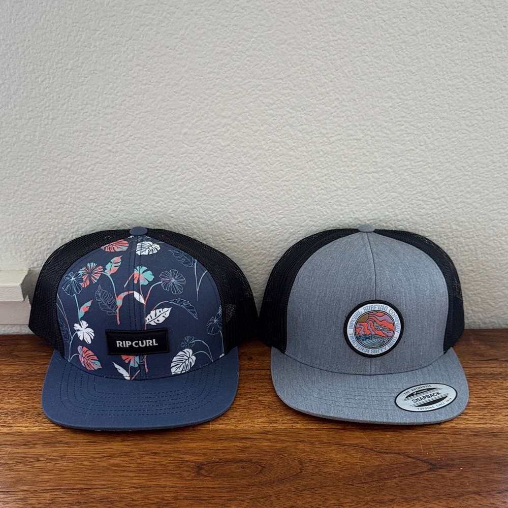 Rip Curl Floral and Gray Snapback Hats